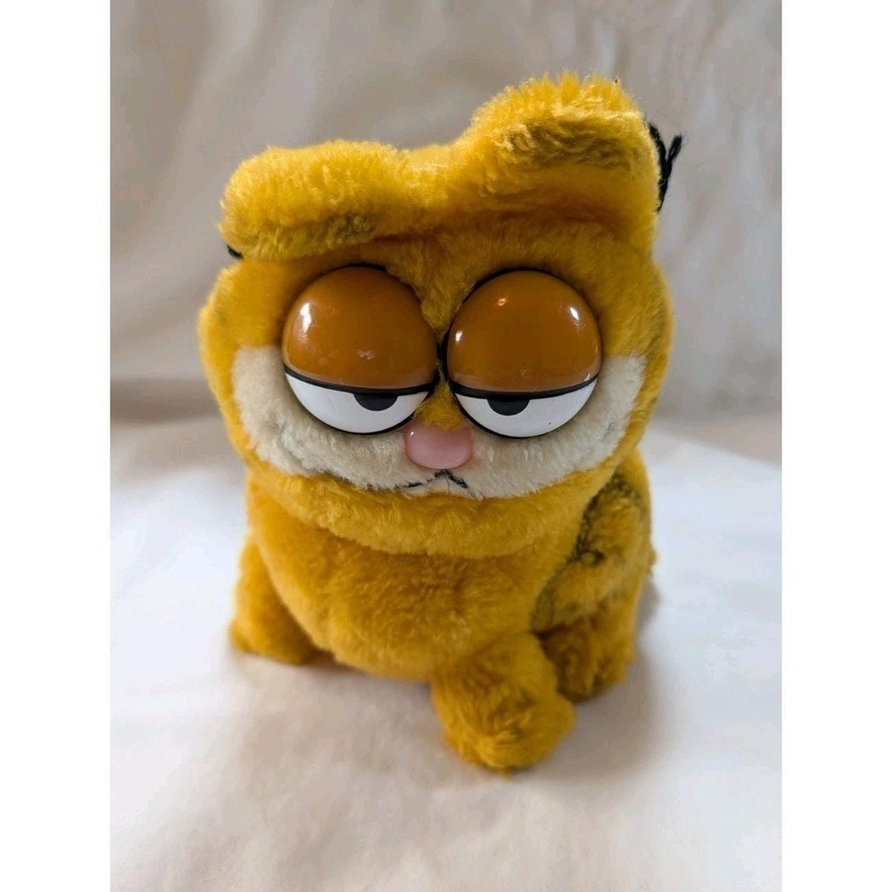Vintage 1981 Garfield Plush Dakin Stuffed Animal‎ 7" Sleepy Eyes Korea Retro